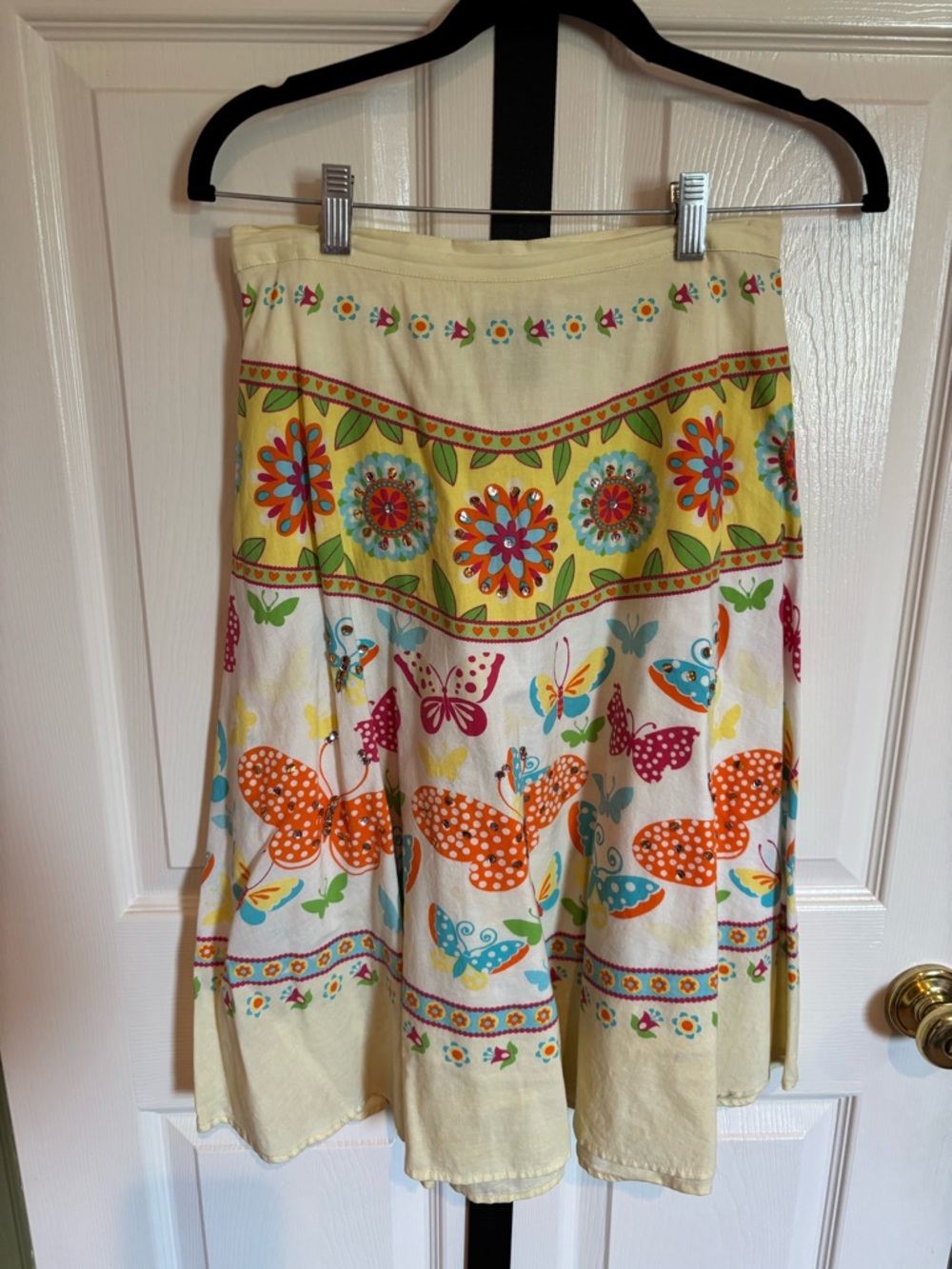 Eyeshadow Multicolor Butterfly and Floral A-Line Skirt